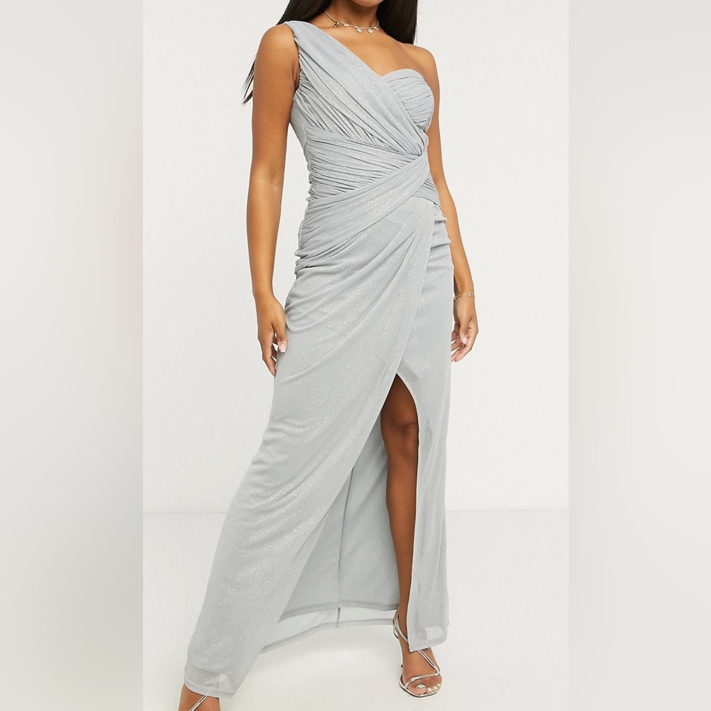 Glitter one shoulder Maxi Dress